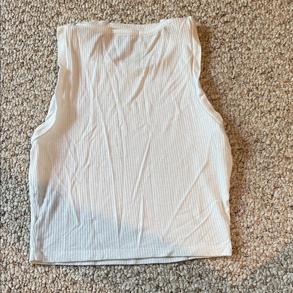 Forever 21 Off-White Ribbed Muscle Tee - Picture 3 of 4